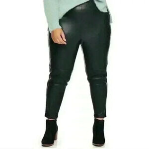 BRAND NEW Plus Size SONOMA Women's Faux Leather Pants Size 1X Black High Waist